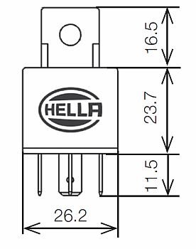 Relay Mini ISO, 12V, 40 AMP, SPDT, B1/200 Hella 933332181 - UnitedBuilt Equipment
