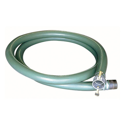 Suction Hose, Green PVC Wire Reinforced, 2-1/2" x 120" OAL, Male Camlock x MNPT (HSEPVC2510EXT) - UnitedBuilt Equipment