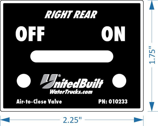 Switch Plate Label, OFF/ON, UnitedBuilt - UnitedBuilt Equipment
