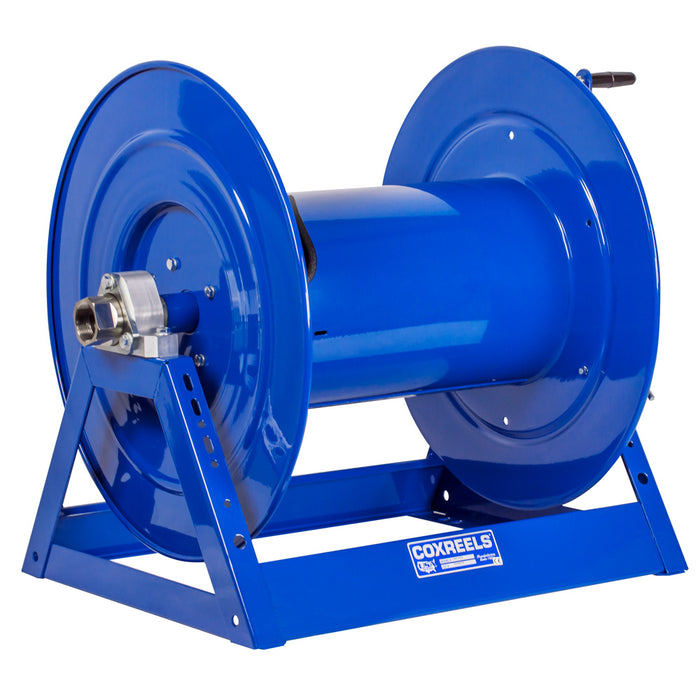 Hose Reel, 1-1/2" x 250', L/H Manual Rewind, EPDM Seal, Powder Coated Blue, Coxreels 1185-3328-BEXX