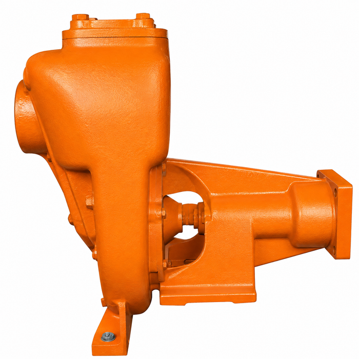 Water Pump, Self-Priming, Model B4ZRKS, 4" Suction x 4" Discharge, Female NPT Ends, Clockwise (CW), Hydraulic Drive SAE C 4-Bolt 1-1/4" x 14T, 9.12" Cast Iron Impeller, Mechanical Seal, Berkeley B70373 (MEGA 302430)
