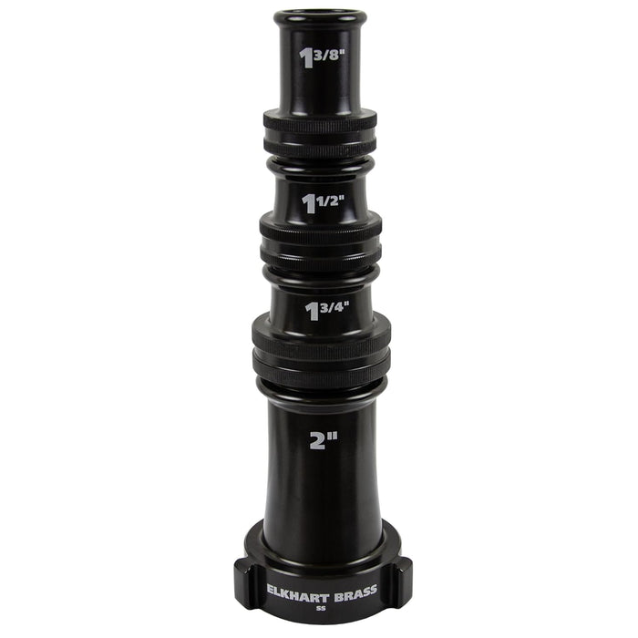 Handline Nozzle, 2-1/2" FNH Inlet, ST-194 Quad Stacked Tip, Smooth Bore, Aluminum, Rated for 502 gpm / 597 gpm / 813 gpm / 1062 gpm @ 80 psi, Elkhart 00626001
