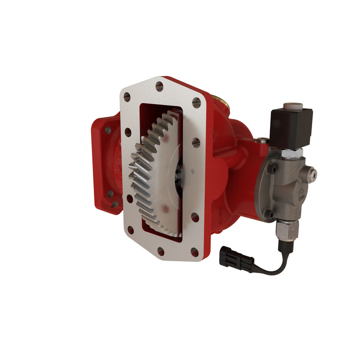 Power Take Off (PTO), Powershift Hydraulic (Hot Shift), Electric 12V Over Hydraulic, 10-Bolt, SAE “B” 2/4 bolt 13T, Input Gear: 63 - Allison, Assembly Arrangement Left Forward, Eaton Bezares PT3252PEE633SA, 3252 Series