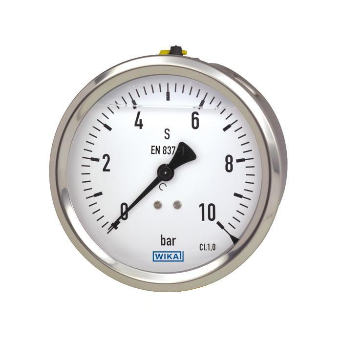 WIKA 213.53 Glycerin Filled Pressure Gauge, 200 PSI, 2-1/2" Dial, 1/4" NPT Center Back Mount – 9767231