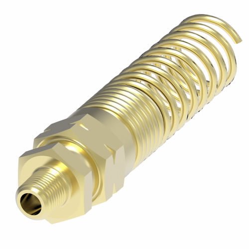 Air Brake Fitting, Spring Guard, 3/8" Tube OD x 3/8" MNPT, 338 B Series, 33806B-Y36 - UnitedBuilt Equipment