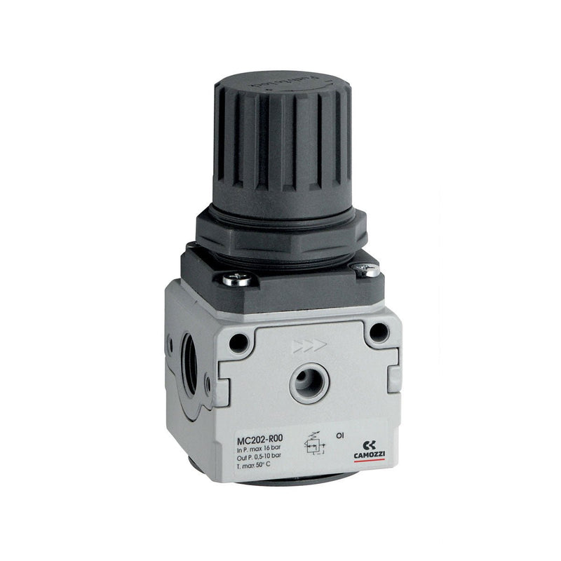 Air Pressure Regulator, 1/4" FNPT, Camozzi MC104 - R00TF - UnitedBuilt Equipment