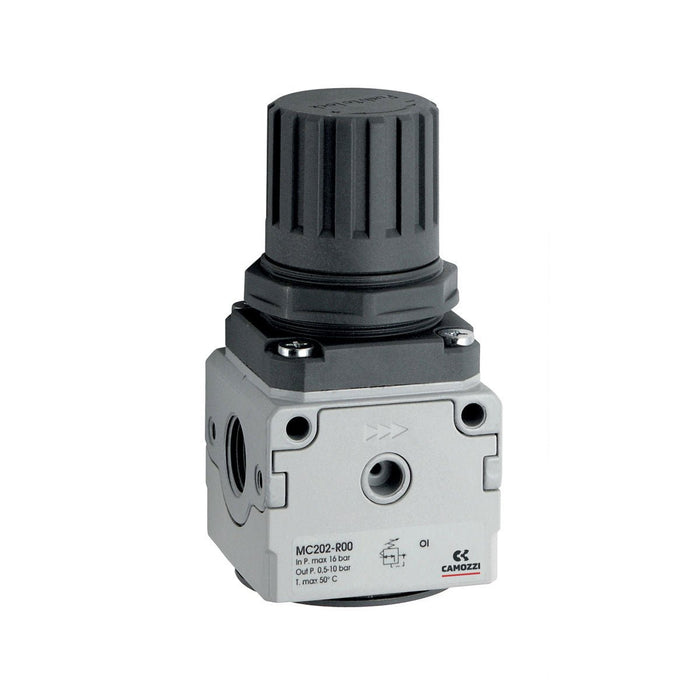 Air Pressure Regulator, 1/4" FNPT, Camozzi MC104 - R00TF - UnitedBuilt Equipment