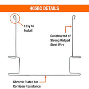 Anti - Sail Bracket, for 24" Wide Mud Flap, Chrome Plated, 26 - 3/4" Width x 21" Height, Buyers 405BC - UnitedBuilt Equipment