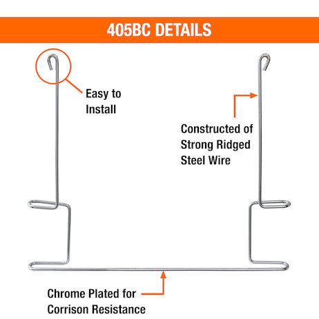 Anti - Sail Bracket, for 24" Wide Mud Flap, Chrome Plated, 26 - 3/4" Width x 21" Height, Buyers 405BC - UnitedBuilt Equipment