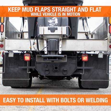Anti - Sail Bracket, for 24" Wide Mud Flap, Chrome Plated, 26 - 3/4" Width x 21" Height, Buyers 405BC - UnitedBuilt Equipment