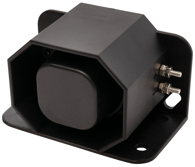Back-Up Alarm, Self-Adjusting 82-107dB, 12-48 VDC, Universal Mount, Stud, Whelen BU82107 - UnitedBuilt Equipment