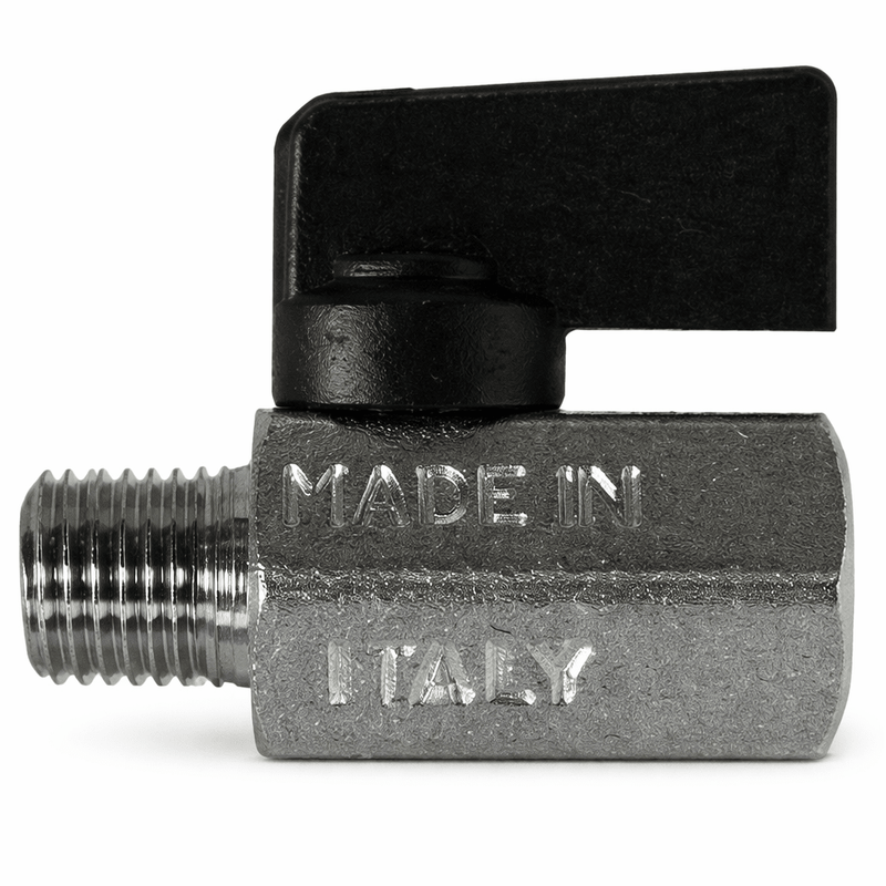Ball Valve, Mini, 1/4" MNPT x FNPT, Chrome Plated Brass, Midland 46903I - UnitedBuilt Equipment