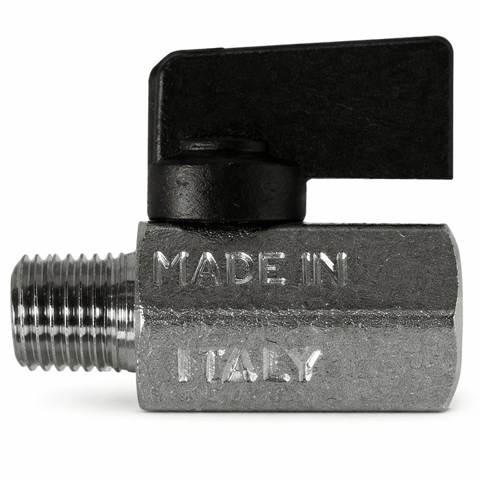 Ball Valve, Mini, 1/4" MNPT x FNPT, Chrome Plated Brass, Midland 46903I - UnitedBuilt Equipment