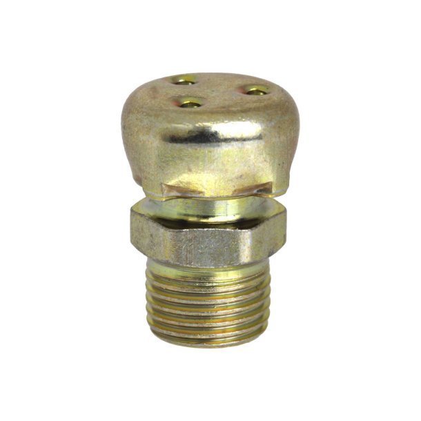 Breather Vent, 1/8 - 27 PTF, Straight, Zinc Plated Steel, OAL 0.78, Shank 0.28, Drive: 7/16" Hex, Alemite A321620 - UnitedBuilt Equipment