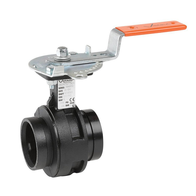 Butterfly Valve, Groove, 10 - P Lever Handle, Black Coated, EPDM Disc, 300 PSI, Ductile Iron, Victaulic Vic - 300 MasterSeal Series 761 - UnitedBuilt Equipment