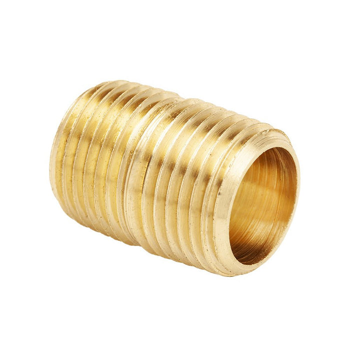 Close Nipple, Brass, 1/2" Male NPTF, 112 - 8 (3326X8) - UnitedBuilt Equipment
