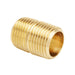 Close Nipple, Brass, 1/2" Male NPTF, 112 - 8 (3326X8) - UnitedBuilt Equipment