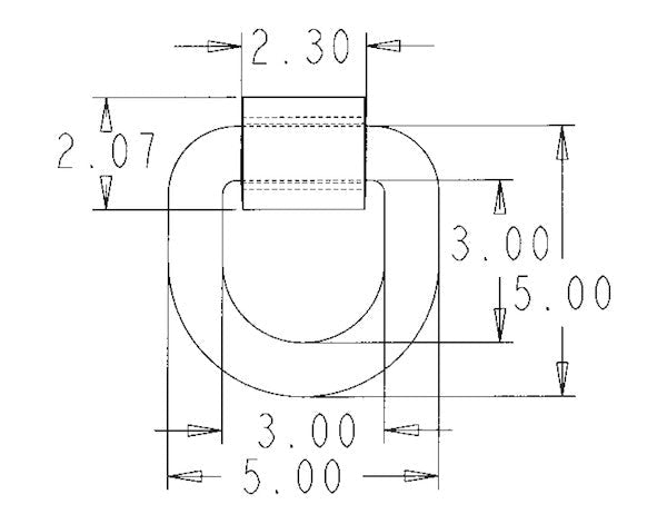 D - Ring, 1" Forged, Weld - On Bracket, Buyers B48 Domestically Forged - UnitedBuilt Equipment