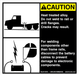 Decal Caution, Do Not Weld Rail or Drill Flanges, Disconnect Battery - UnitedBuilt Equipment