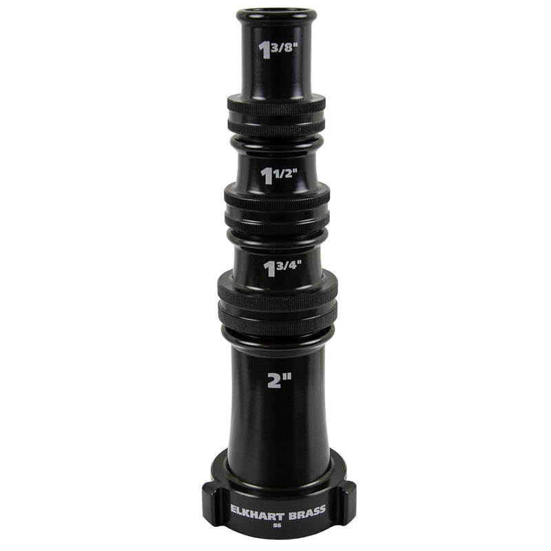 Handline Nozzle, 2-1/2" FNH Inlet, ST-194 Quad Stacked Tip, Smooth Bore, Aluminum, Rated for 502 gpm / 597 gpm / 813 gpm / 1062 gpm @ 80 psi, Elkhart 00626001 - UnitedBuilt Equipment