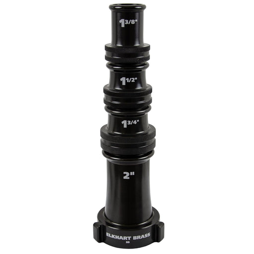 Handline Nozzle, 2-1/2" FNH Inlet, ST-194 Quad Stacked Tip, Smooth Bore, Aluminum, Rated for 502 gpm / 597 gpm / 813 gpm / 1062 gpm @ 80 psi, Elkhart 00626001 - UnitedBuilt Equipment