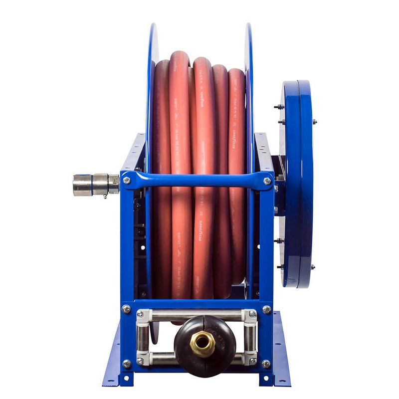Hose Reel, 1 - 1/2" x 50' Spring Rewind, L/H, 250 PSI, Nitrile Seal, SP Series, Coxreels SLPL - 850 - UnitedBuilt Equipment