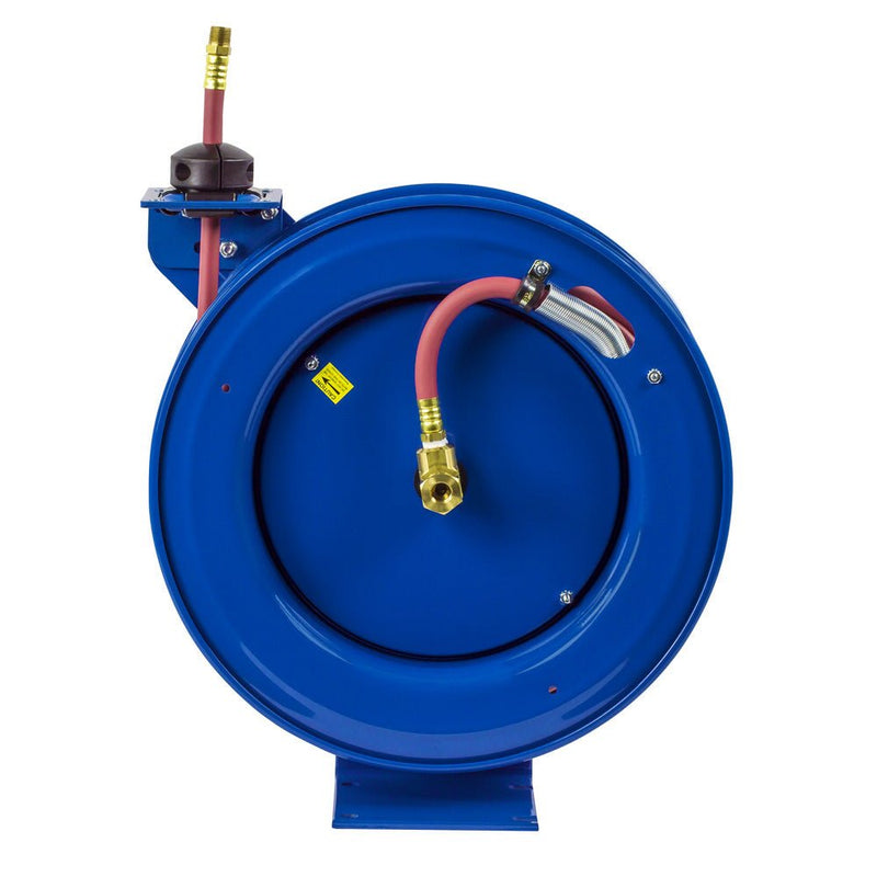 Hose Reel, P Series, 3/8" x 50' 300 PSI, Spring Rewind, Air & Water Hose Included, Coxreels P - LP - 350 - UnitedBuilt Equipment