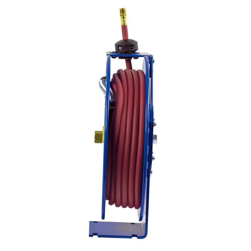 Hose Reel, P Series, 3/8" x 50' 300 PSI, Spring Rewind, Air & Water Hose Included, Coxreels P - LP - 350 - UnitedBuilt Equipment