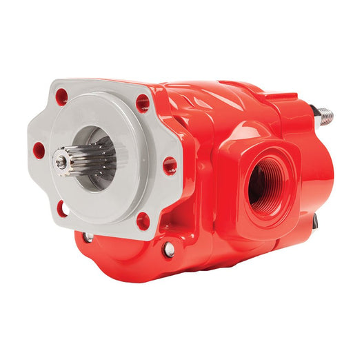 Hydraulic Gear Pump/Motor, 27GPM / 6.37 cu.in, 1 - 1/2" ORB Side Ports / 1 - 1/4" ORB Rear Ports, SAE "C" 4 - Bolt, Shaft 1 - 1/4" x 14 - Tooth Spline, Bi - Rotational, Muncie PL12705CSBB - UnitedBuilt Equipment