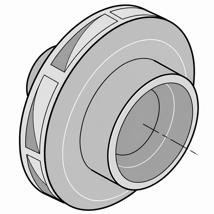 Impeller, B4JRBH, Counter - Clockwise (CCW), 13 - 1/2 DIA, Full CL1, Berkeley L05974 - UnitedBuilt Equipment