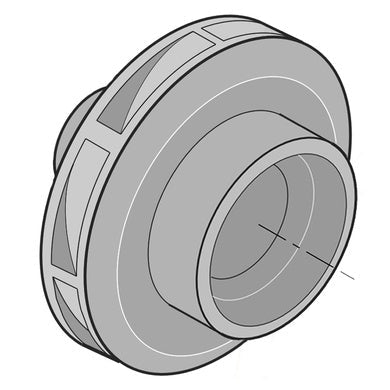 Impeller, Cast Iron, B3ZRM CCW, 9F 7/8 - 9UNC. Berkeley M13583 - UnitedBuilt Equipment