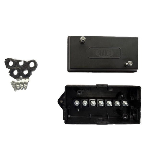 Junction Box, Black Plast, 7 Terminal Post, Sealco TM38 - UnitedBuilt Equipment