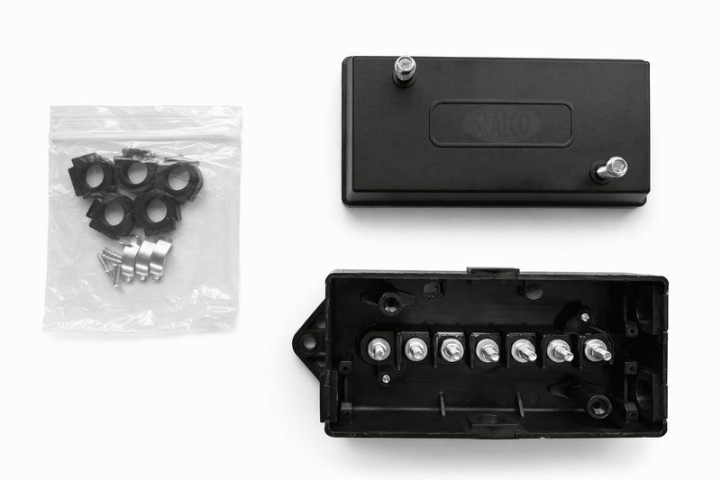 Junction Box, Black Plast, 7 Terminal Post, Sealco TM38 - UnitedBuilt Equipment