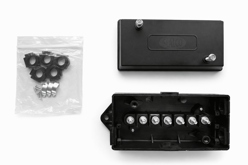 Junction Box, Black Plast, 7 Terminal Post, Sealco TM38 - UnitedBuilt Equipment