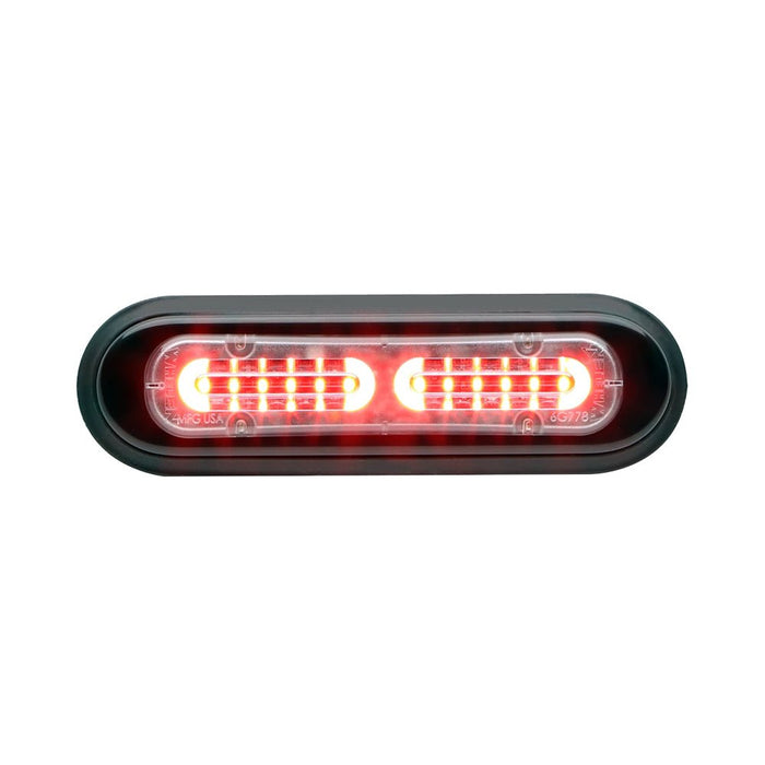 Lighthead, Linear Super-LED, Surface Mount, DUO Red/Amber Flash, Clear Lens, 12VDC, Whelen T-Series TSS0K - UnitedBuilt Equipment
