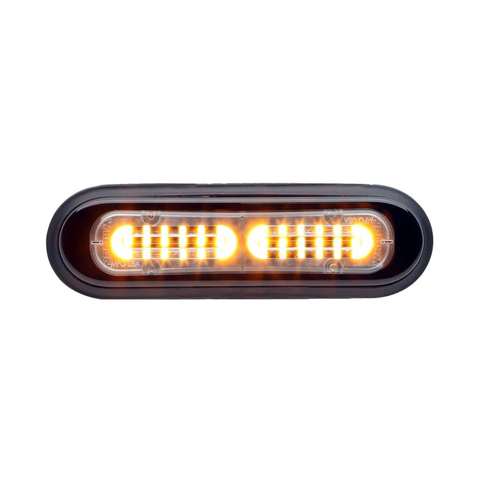 Lighthead, Linear Super-LED, Surface Mount, DUO Red/Amber Flash, Clear Lens, 12VDC, Whelen T-Series TSS0K - UnitedBuilt Equipment