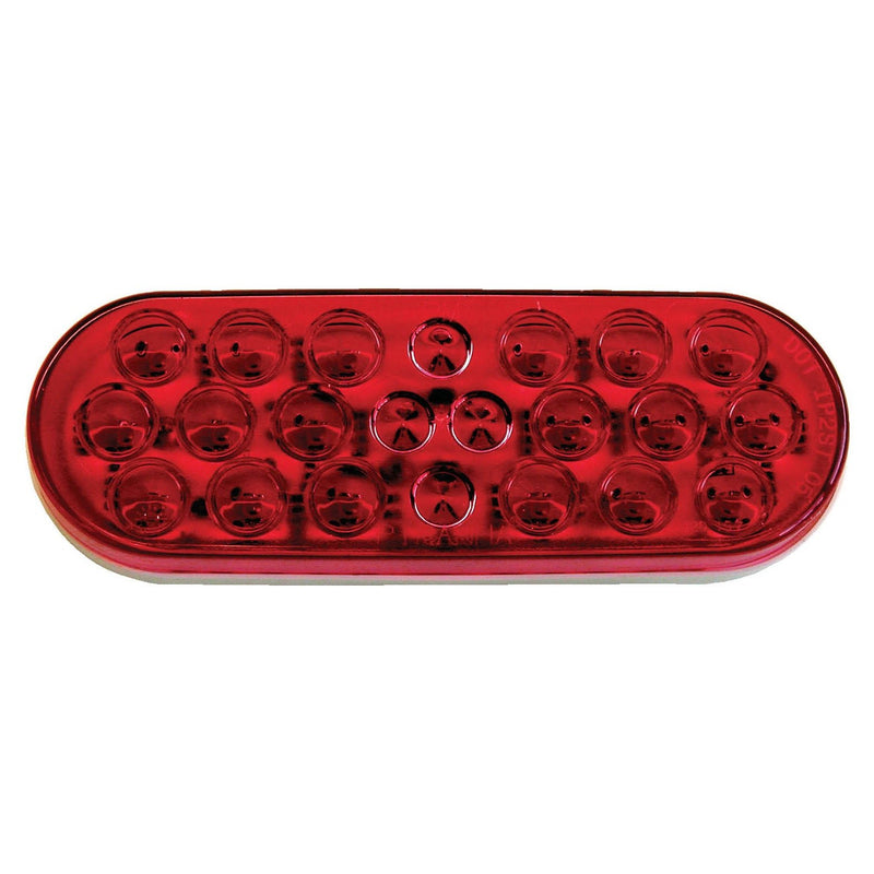 Oval Stop/Tail/Turn Light, Red, LED, AMP, 6.5x2.25 12V, Peterson 820R - 22 - UnitedBuilt Equipment