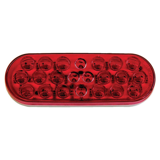 Oval Stop/Tail/Turn Light, Red, LED, AMP, 6.5x2.25 12V, Peterson 820R - 22 - UnitedBuilt Equipment