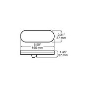 Oval Stop/Tail/Turn Light, Red, LED, AMP, 6.5x2.25 12V, Peterson 820R - 22 - UnitedBuilt Equipment