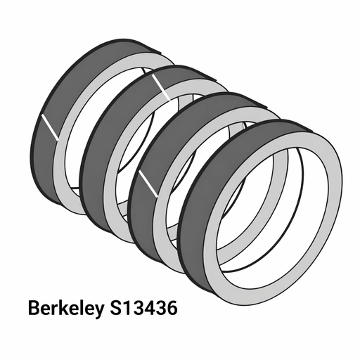 Packing Ring Set, 1 - 7/8ID x 2 - 5/8OD, 3/8" Cross Section, 4 Rings, Berkeley S13436 - UnitedBuilt Equipment