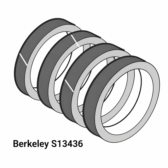 Packing Ring Set, 1 - 7/8ID x 2 - 5/8OD, 3/8" Cross Section, 4 Rings, Berkeley S13436 - UnitedBuilt Equipment