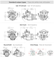 Power Take Off (PTO), Powershift Hydraulic (Hot Shift), Electric 12V Over Hydraulic, 10 - Bolt, Output Flange SAE 1410, Input Gear: 63 - Allison, Assembly Arrangement Left Forward, Eaton Bezares PT3252PEE633IC, 3252 Series - UnitedBuilt Equipment