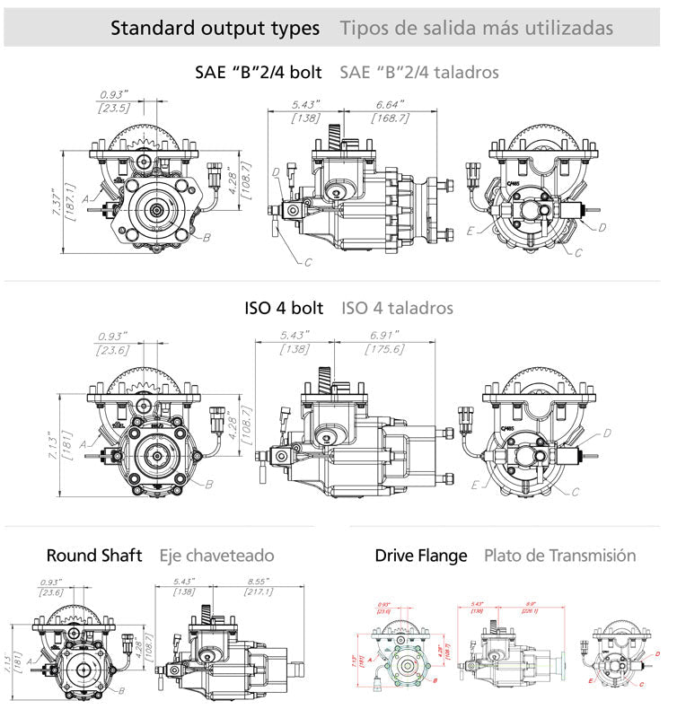 Power Take Off (PTO), Powershift Hydraulic (Hot Shift), Electric 12V Over Hydraulic, 10 - Bolt, Output Flange SAE 1410, Input Gear: 63 - Allison, Assembly Arrangement Left Forward, Eaton Bezares PT3252PEE633IC, 3252 Series - UnitedBuilt Equipment