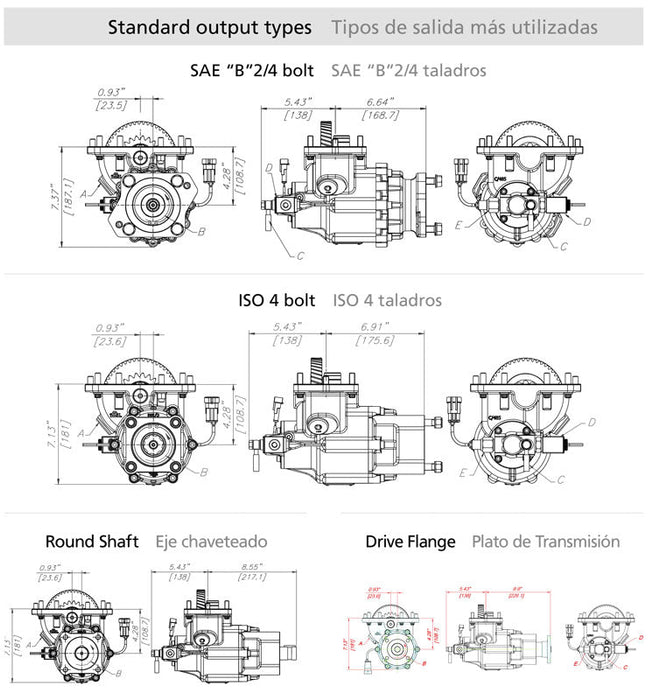 Power Take Off (PTO), Powershift Hydraulic (Hot Shift), Electric 12V Over Hydraulic, 10 - Bolt, Output Flange SAE 1410, Input Gear: 63 - Allison, Internal PTO Ratio 122%, Assembly Arrangement Left Forward, Eaton Bezares PT3252POE633IC, 3252 Series - UnitedBuilt Equipment