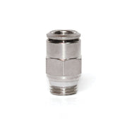 Push - In Air Fitting, Male Connector, 1/4" Tube OD X 1/4" Male NPTF, Camozzi P6510 04 - 04 - UnitedBuilt Equipment