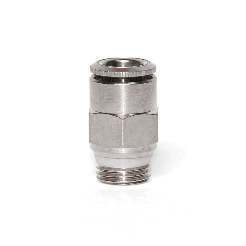Push - In Air Fitting, Male Connector, 1/4" Tube OD X 1/4" Male NPTF, Camozzi P6510 04 - 04 - UnitedBuilt Equipment