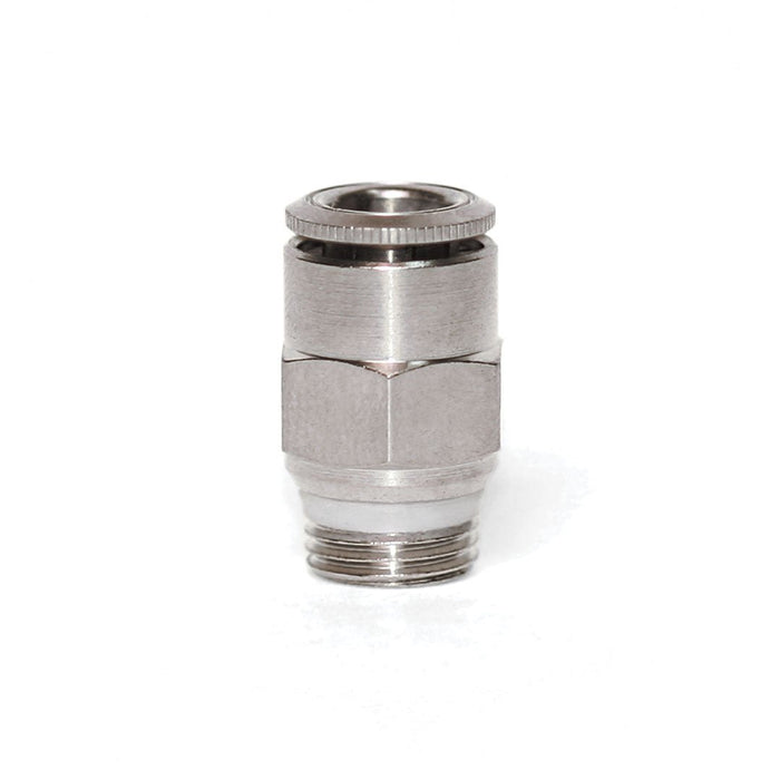 Push - In Air Fitting, Male Connector, 1/4" Tube OD X 1/4" Male NPTF, Camozzi P6510 04 - 04 - UnitedBuilt Equipment