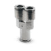 Push - In Air Fitting, Union Y, 1/4" Tube OD, Camozzi 6560 04 - 00 - UnitedBuilt Equipment
