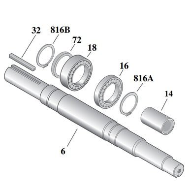 Shaft Kit, B4ERBMS (B73023/B73027) CW/CCW, Berkeley B60659 - UnitedBuilt Equipment