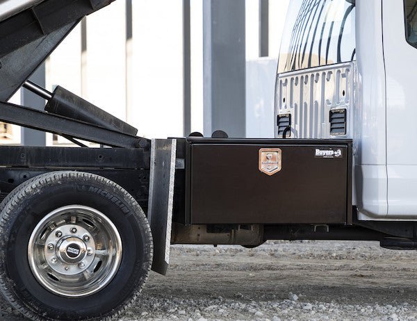 Tool Box 24x24x36, Black Steel, Underbody Truck Box, Locking Storage, Drop Door, Height 24" x Depth 24" x Width 36", Buyers 1704305 - UnitedBuilt Equipment